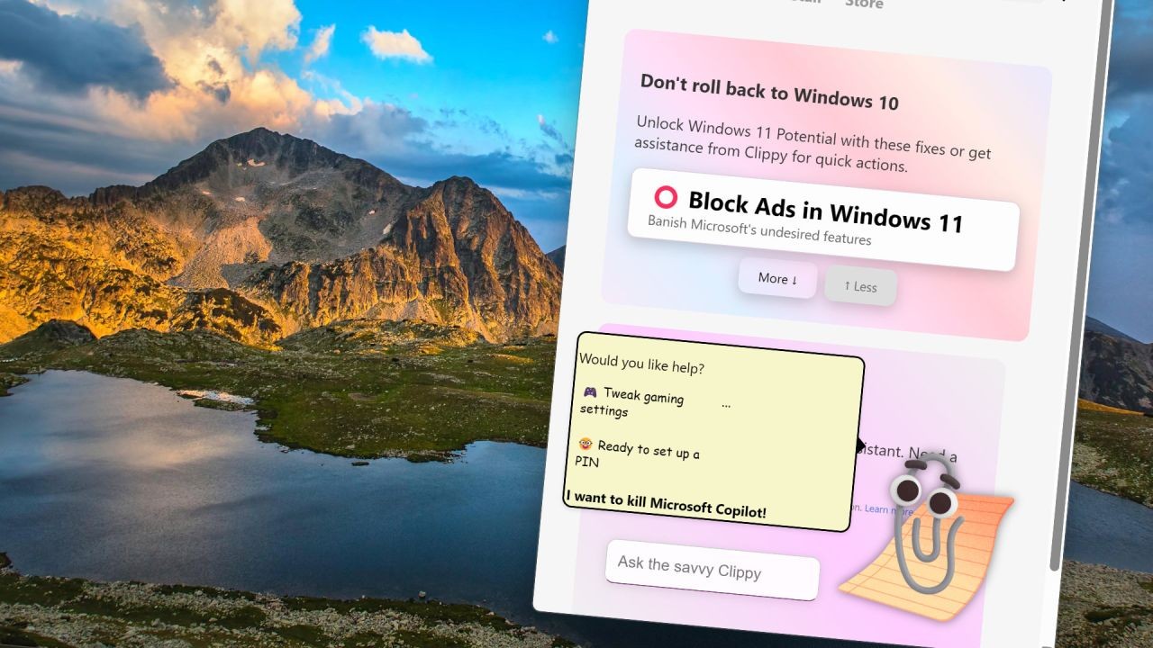 Clippy, the infamous paperclip, is here to debloat Windows 11 and save you from ads